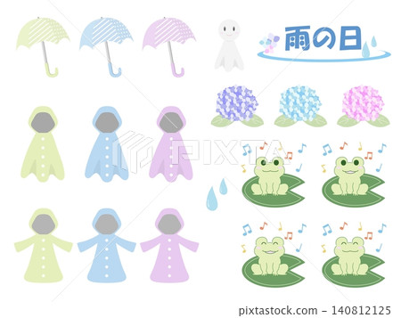 A set of cute illustrations for rainy days during the rainy season. A set of cute illustrations for rainy days during the rainy season. 140812125