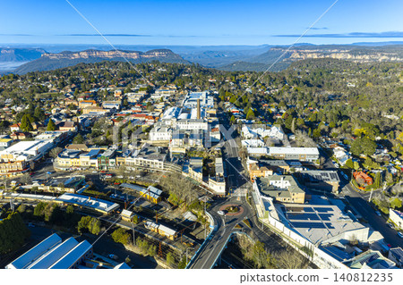 The town of Katoomba overlooking the Jamison Valley in the Blue Mountains 140812235