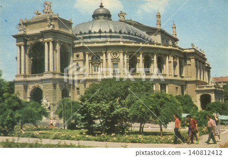 Odessa, Ukrainian SSR, USSR - circa 1974: Odessa Opera and Ballet Theatre Odessa, Ukrainian SSR, USSR - circa 1974: Odessa Opera and Ballet Theatre 140812412