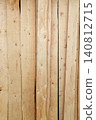 clean wooden boards without bark arranged vertically in a row 140812715