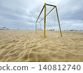 Copacabana Beach and beach soccer goals in Brazil 140812740
