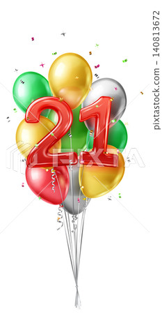 Happy 21st Birthday Celebration Balloons Happy 21st Birthday Celebration Balloons 140813672