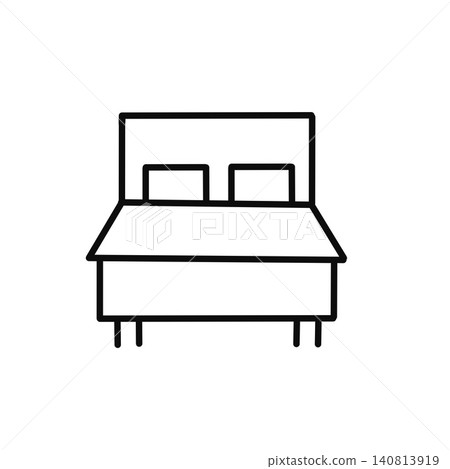 Simple bed icon material | Illustration for bedrooms, hotels, and relaxation spaces Simple bed icon material | Illustration for bedrooms, hotels, and relaxation spaces 140813919