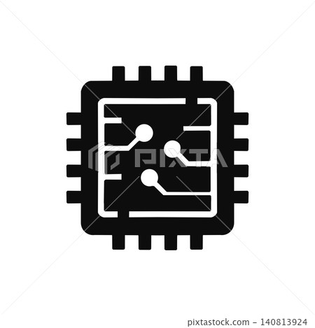 CPU圖示材質 - 純黑色 - 簡潔易懂的象形圖 CPU圖示材質 - 純黑色 - 簡潔易懂的象形圖 140813924