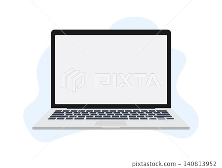Modern Laptop Computer flat Illustration with Clean Blank Screen Modern Laptop Computer flat Illustration with Clean Blank Screen 140813952