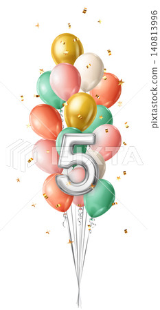 Celebration five balloon arrangement. 140813996