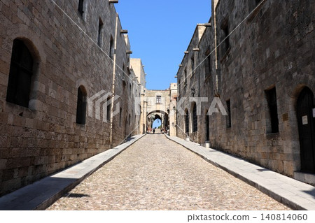 Ippoton Street leading to the Grand Master's Palace, Rhodes, Aegean Sea, World Heritage Site, Greece, Europe Ippoton Street leading to the Grand Master's Palace, Rhodes, Aegean Sea, World Heritage Site, Greece, Europe 140814060