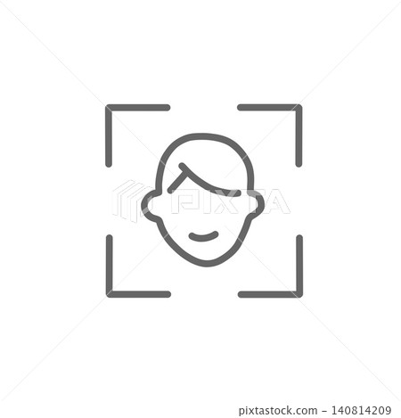 Icon illustration of a facial recognition system; human face recognition; security; technology. Icon illustration of a facial recognition system; human face recognition; security; technology. 140814209