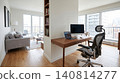 Modern home office and living room interior design in bright apartment 140814277