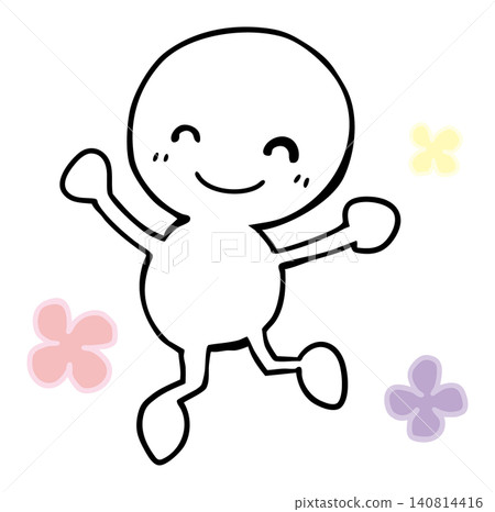 Stick figure, in a good mood, jumping around. Stick figure, in a good mood, jumping around. 140814416