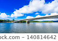 A view of the Nakama Bridge over the Nakama River and the blue sky on Iriomote Island, Okinawa Prefecture. 140814642