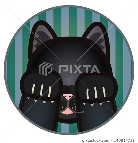 Cat face illustration with a circular background Cat face illustration with a circular background 140814731