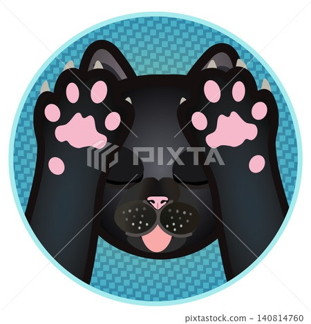 Cat face illustration with a circular background 140814760