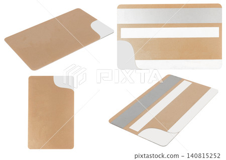 card isolated on white background pasteboard modern plastic back 140815252