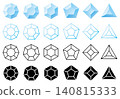 A set of vector illustrations of gemstone icons in various shapes. 140815333