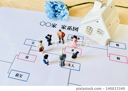 Family members discussing family tree and inheritance Family members discussing family tree and inheritance 140815340