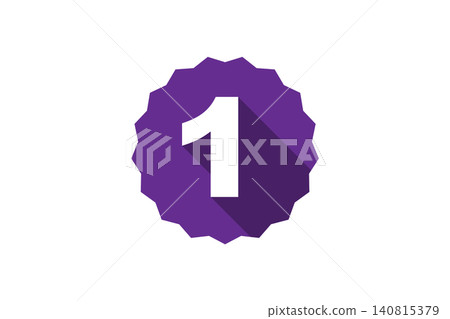 Purple Number One Badge With Long Shadow First Place Award Emblem Icon Purple Number One Badge With Long Shadow First Place Award Emblem Icon 140815379
