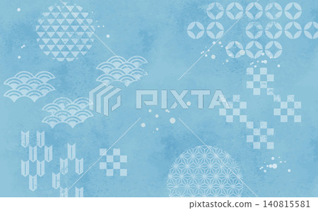 Light blue Japanese-style background texture illustration Light blue Japanese-style background texture illustration 140815581