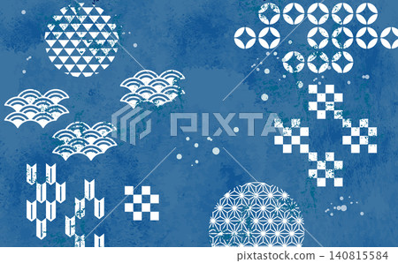 Light blue Japanese-style background texture illustration Light blue Japanese-style background texture illustration 140815584