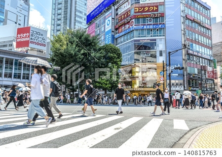 Urban landscape of Shibuya Ward, Tokyo: Shibuya Scramble Crossing Urban landscape of Shibuya Ward, Tokyo: Shibuya Scramble Crossing 140815763