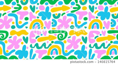 Abstract cute shape doodle seamless pattern 140815764