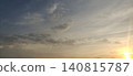 A beautiful sunset sky and vast cloud landscape bathed in the light of the setting sun - background image 140815787