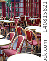 Chairs lined up in a cafe in Paris, France 140815821