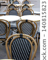 Chairs lined up in a cafe in Paris, France 140815823