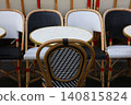 Chairs lined up in a cafe in Paris, France 140815824