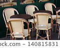 Chairs lined up in a cafe in Paris, France 140815831