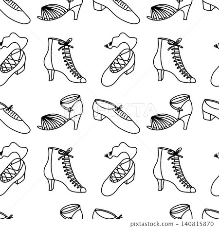 Seamless Pattern with Vintage Womens Dance Shoes 140815870