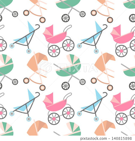 Baby strollers seamless pattern 140815898