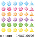 A set of vector illustrations of gemstone icons in various shapes. 140816056