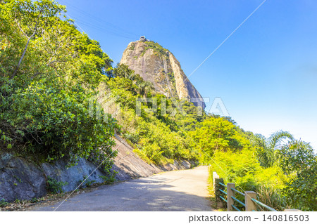 Sugarloaf mountain and sea nature panorama Rio de Janeiro Brazil. Sugarloaf mountain and sea nature panorama Rio de Janeiro Brazil. 140816503