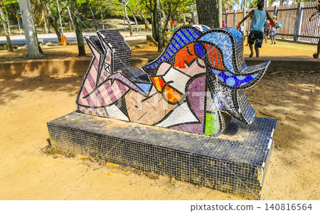 Ipanema beach promenade with statue sculture Rio de Janeiro Brazil. Ipanema beach promenade with statue sculture Rio de Janeiro Brazil. 140816564