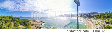 Ipanema Beach Tropical Paradise Panorama in Rio de Janeiro Brazil. Ipanema Beach Tropical Paradise Panorama in Rio de Janeiro Brazil. 140816568