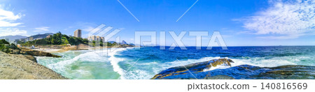 Ipanema Beach Tropical Paradise Panorama in Rio de Janeiro Brazil. 140816569