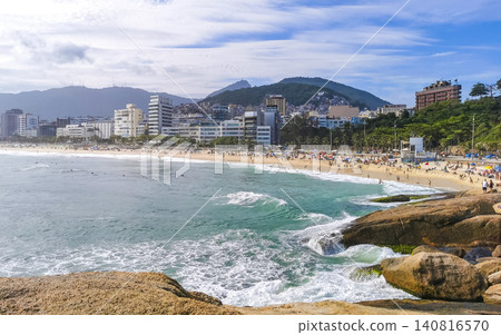 Ipanema Beach Tropical Paradise Panorama in Rio de Janeiro Brazil. Ipanema Beach Tropical Paradise Panorama in Rio de Janeiro Brazil. 140816570