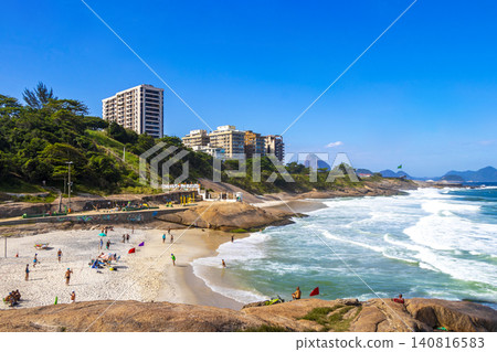 Ipanema Beach Tropical Paradise Panorama in Rio de Janeiro Brazil. Ipanema Beach Tropical Paradise Panorama in Rio de Janeiro Brazil. 140816583