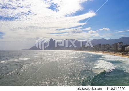 Ipanema Beach Tropical Paradise Panorama in Rio de Janeiro Brazil. Ipanema Beach Tropical Paradise Panorama in Rio de Janeiro Brazil. 140816591