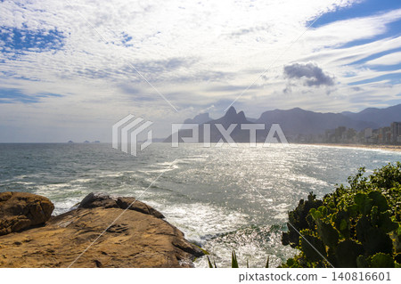 Ipanema Beach Tropical Paradise Panorama in Rio de Janeiro Brazil. Ipanema Beach Tropical Paradise Panorama in Rio de Janeiro Brazil. 140816601