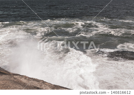 Ipanema Beach Water Waves and Rocks Rio de Janeiro Brazil. 140816612