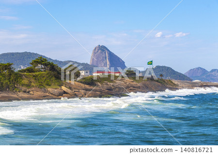 Ipanema Beach Tropical Paradise Panorama in Rio de Janeiro Brazil. Ipanema Beach Tropical Paradise Panorama in Rio de Janeiro Brazil. 140816721
