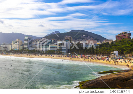 Ipanema Beach Tropical Paradise Panorama in Rio de Janeiro Brazil. Ipanema Beach Tropical Paradise Panorama in Rio de Janeiro Brazil. 140816744