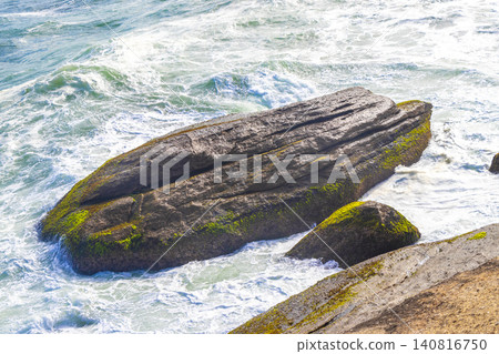 Ipanema Beach Water Waves and Rocks Rio de Janeiro Brazil. 140816750