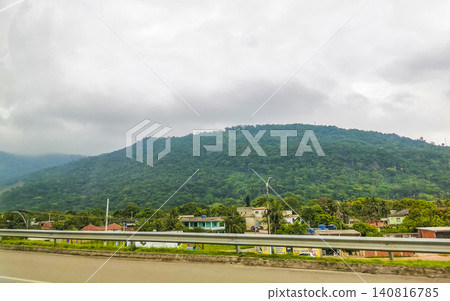 Rio de Janeiro Brazil Mountains Hills Rocks Foggy Cloudy Sky. Rio de Janeiro Brazil Mountains Hills Rocks Foggy Cloudy Sky. 140816785