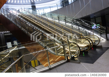Landscape with escalator Landscape with escalator 140816900