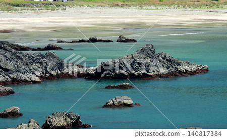 Emerald green sea and white sand beach Emerald green sea and white sand beach 140817384