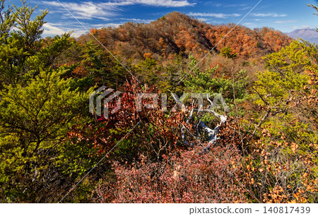 裡妙義山和谷球山的秋葉景色 裡妙義山和谷球山的秋葉景色 140817439