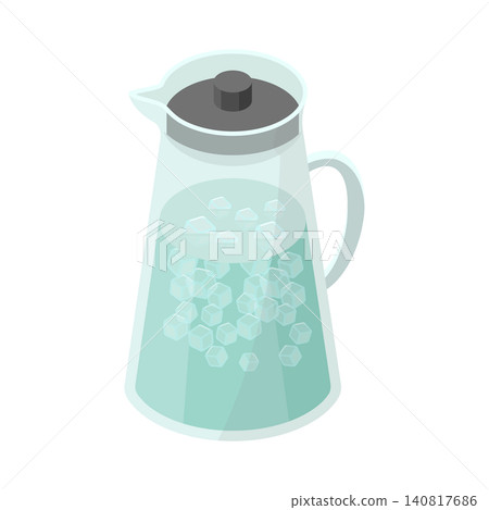 一個裝滿冰水的玻璃水壺 一個裝滿冰水的玻璃水壺 140817686